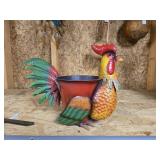 Beautiful red rooster planter