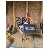 Rooster with a welcome sign