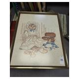 Print of girl with cedar chest, 16x20