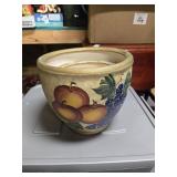 Group of three fruit pattern flower pots