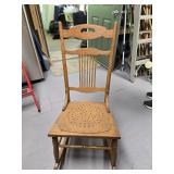 Oak rocking chair , circa 1900