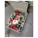 Tote of christmas decor