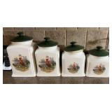 Group of rooster decor canisters