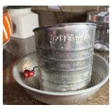 Vintage flour sifter and colander