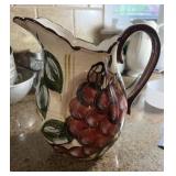 Fruit pattern pitcher, 10 inch