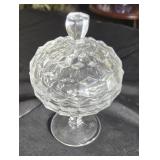 American Fostoria covered vase approx 7 in he