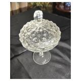 American Fostoria covered vase approx 9 inches