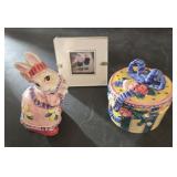 Trinket, rabbit and small picture frame