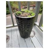 Tall flower pot, has a crack, 23 inches tall
