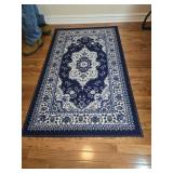 Blue and white rug 3ft by 5ft