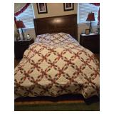 Double wedding ring quilt, queen