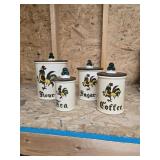 Beautiful rooster canister set by Metlox