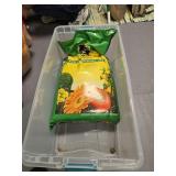 Tote with miracle grow
