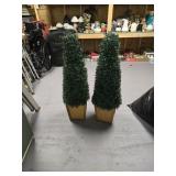 Two flower tree arrangements