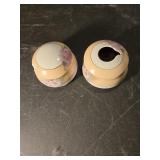 Hair receiver and dresser jar both chipped or