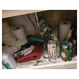 Towels shampoo blow dryer and all contents under