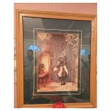 Girl reaching for door k ocker print