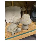 Grouping of cement outdoor decor