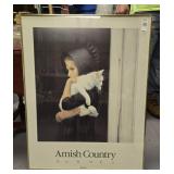 Print of Amish girl with cat, 31x24