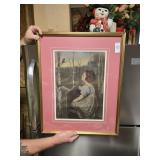 Print of little girl sitting in the woods,