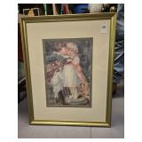 Print of little boy kissing little girl, 24x24