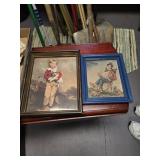 Print of boy with dog and a man in his rocker
