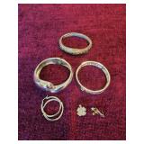 3 braclets and some earrings