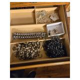 Costume Jewelry bracelet ear rings and necklaces