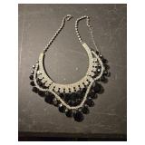 Costume necklace rhinestone with black onyx