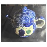 Blue & white teapot 7 inches tall