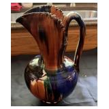 Beautiful multi color pitcher, approximately 11