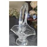 Pressed glass basket 16 inches tall