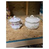 A candy dish and another small vase
