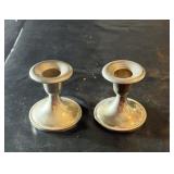 Pair of waited sterling candle holders