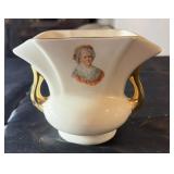 Double handed Victorian lady vase