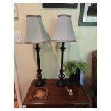 Contents of table top, lamps etc
