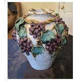 Grape pattern vase, approximately 14 inches tall,