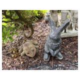 Outside decor, frog and rabbit