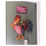 Wall rooster and plaque , approximately 2 ft