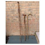 Group of hand made walking sticks