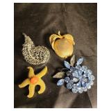 4 beautiful broaches