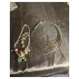 Pair of necklaces and earrings