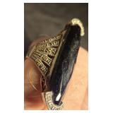 Sterling silver and black onyx ring