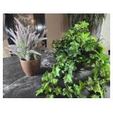 Two decorative flower arrangements