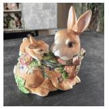 Fitz and Floyd bunny with baby