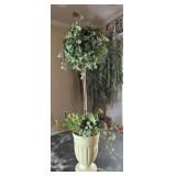 Greenery in vase, approximately 26 inches tall