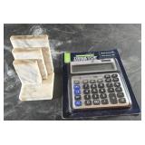 Bookends and a calculator