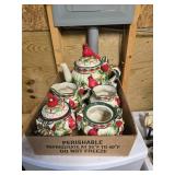 Beautiful red bird pitcher set