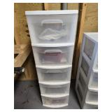 Five drawer plastic shelf