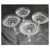 Set of 4 American Fostoria stems approx 4 inches